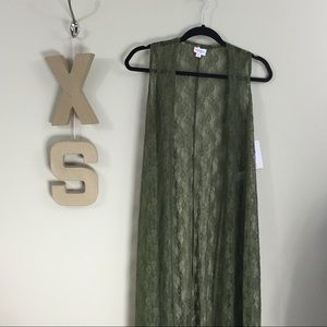 Lularoe Joy Olive Green Lace